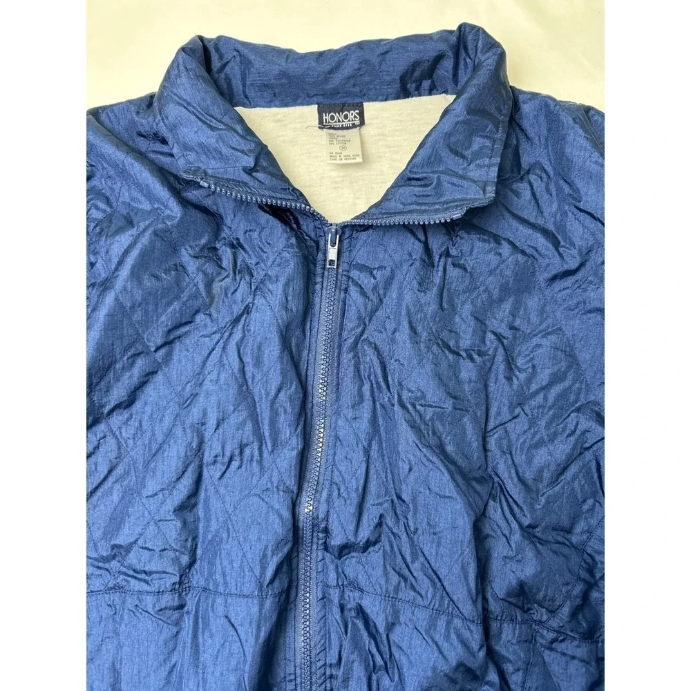 Honors Women Windbreaker Jacket Blue Size 3X Vintage 90s Retro Athleisure Sporty